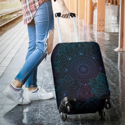 Boho Floral Mandala Luggage Cover Protector
