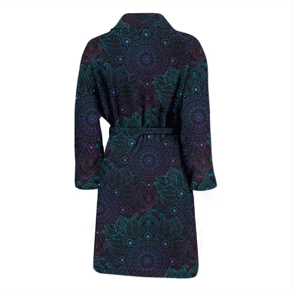 Boho Floral Mandala Men Bath Robe-JTAMIGO.COM