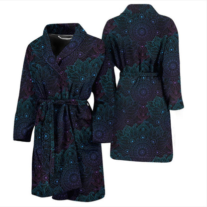 Boho Floral Mandala Men Bath Robe-JTAMIGO.COM