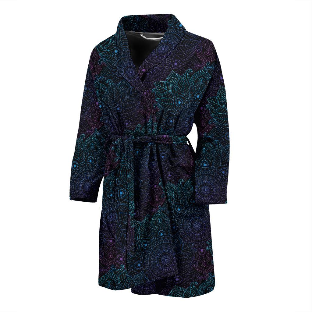 Boho Floral Mandala Men Bath Robe-JTAMIGO.COM