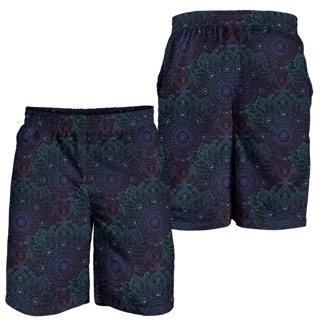 Boho Floral Mandala Mens Shorts-JTAMIGO.COM