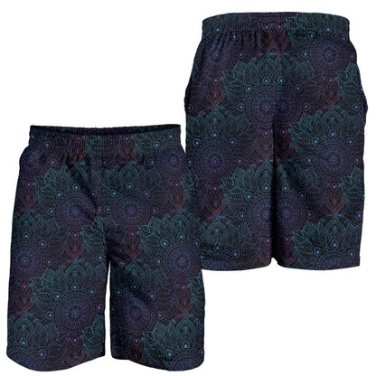 Boho Floral Mandala Mens Shorts-JTAMIGO.COM