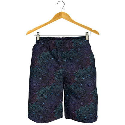 Boho Floral Mandala Mens Shorts-JTAMIGO.COM