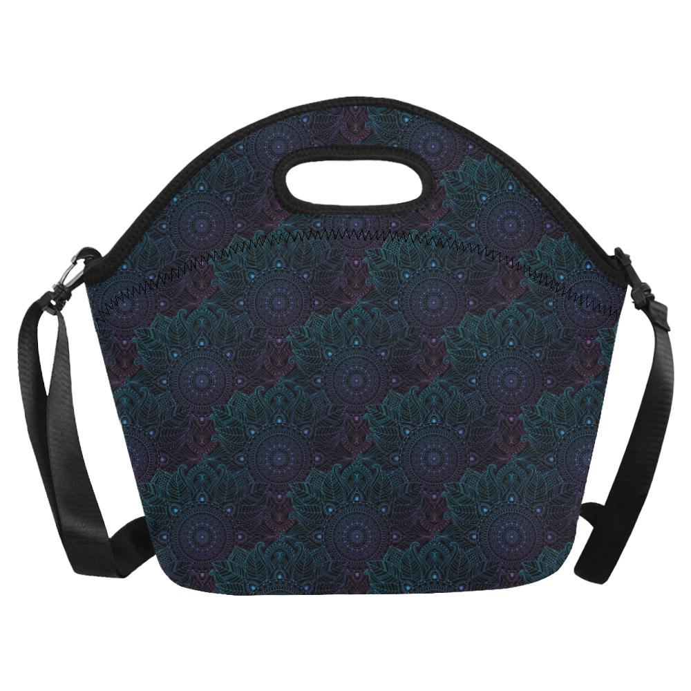Boho Floral Mandala Neoprene Lunch Bag (Model 1669)(Large)-JTAMIGO.COM