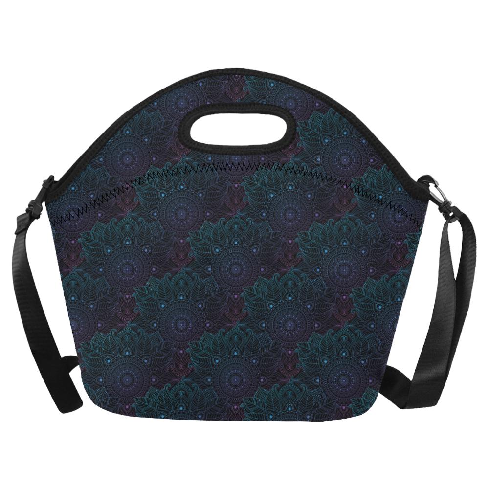 Boho Floral Mandala Neoprene Lunch Bag (Model 1669)(Large)-JTAMIGO.COM