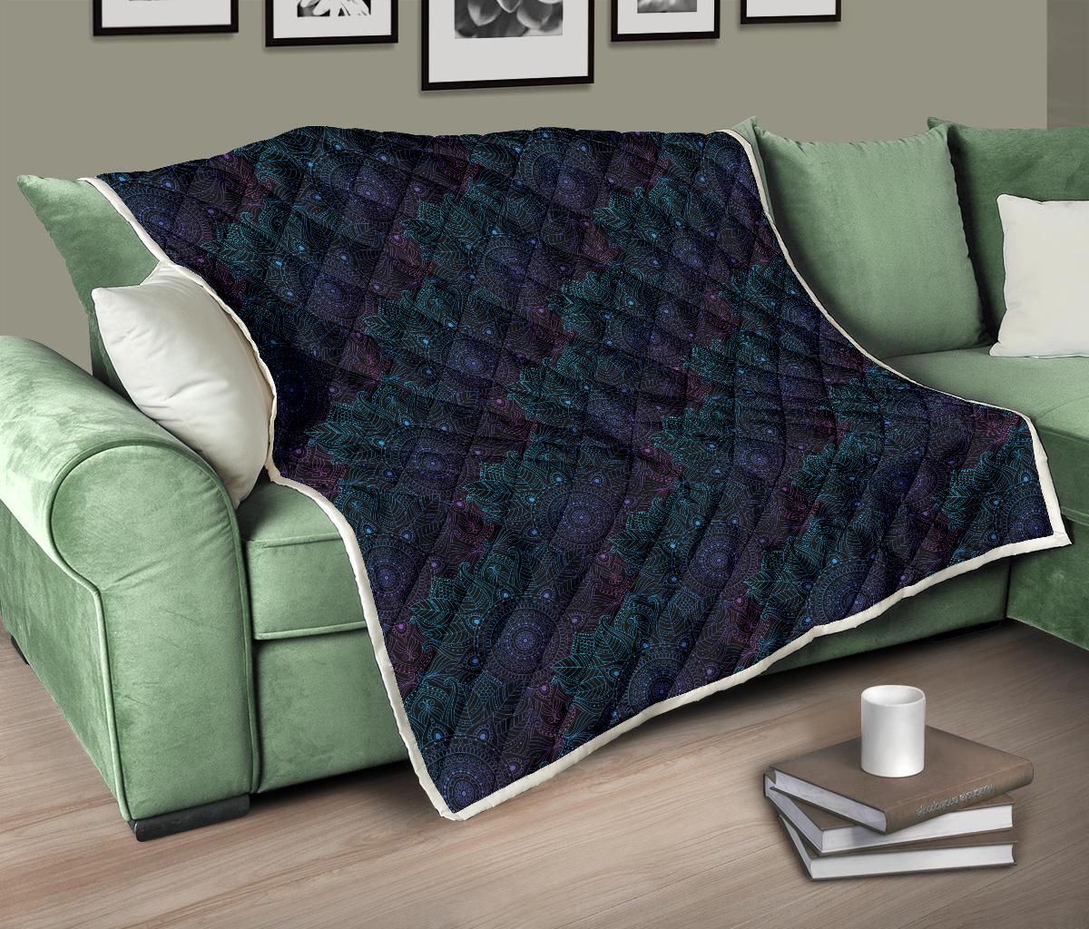 Boho Floral Mandala Premium Quilt-JTAMIGO.COM