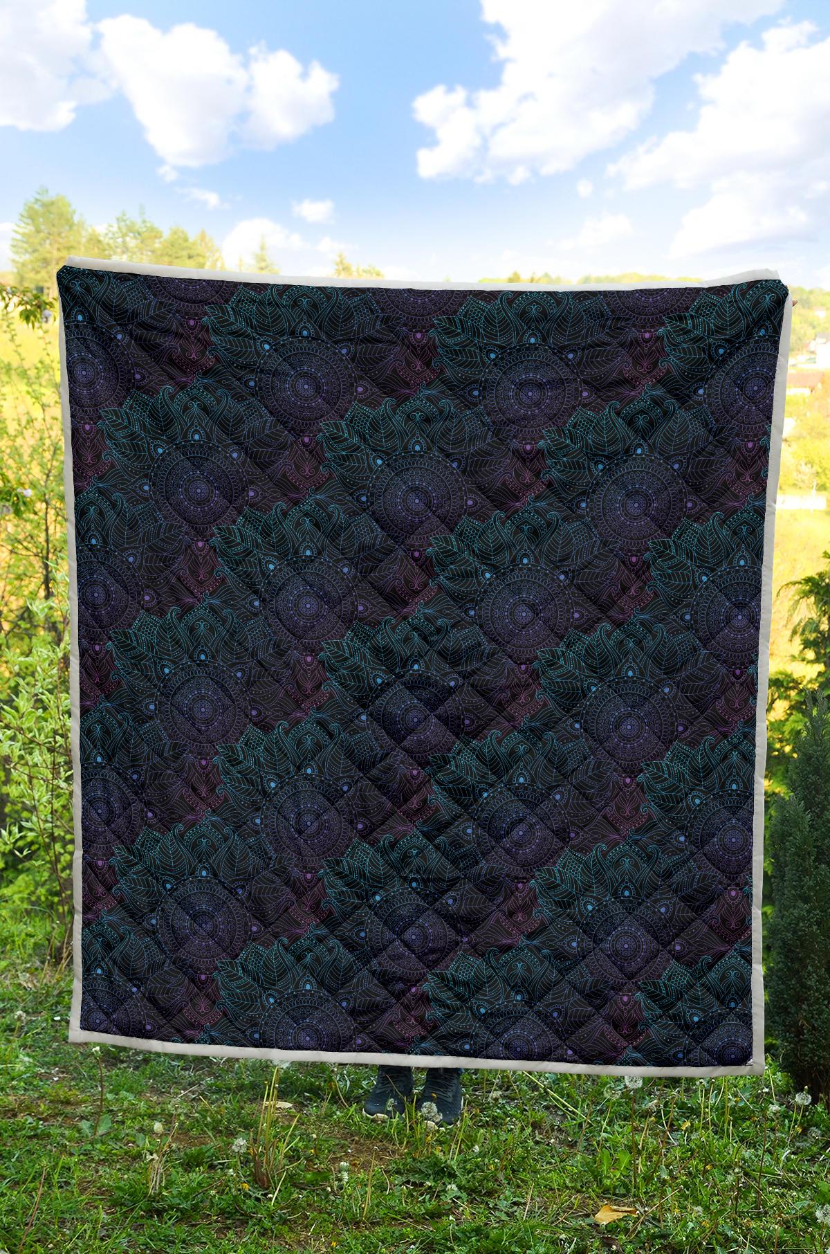 Boho Floral Mandala Premium Quilt-JTAMIGO.COM
