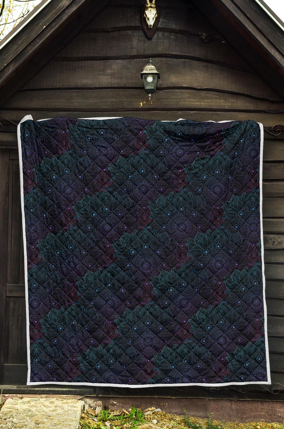 Boho Floral Mandala Premium Quilt-JTAMIGO.COM
