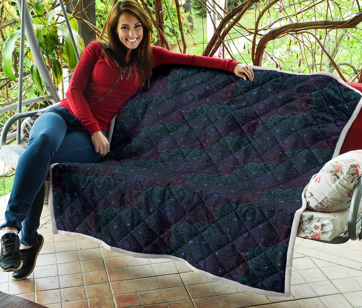 Boho Floral Mandala Premium Quilt-JTAMIGO.COM