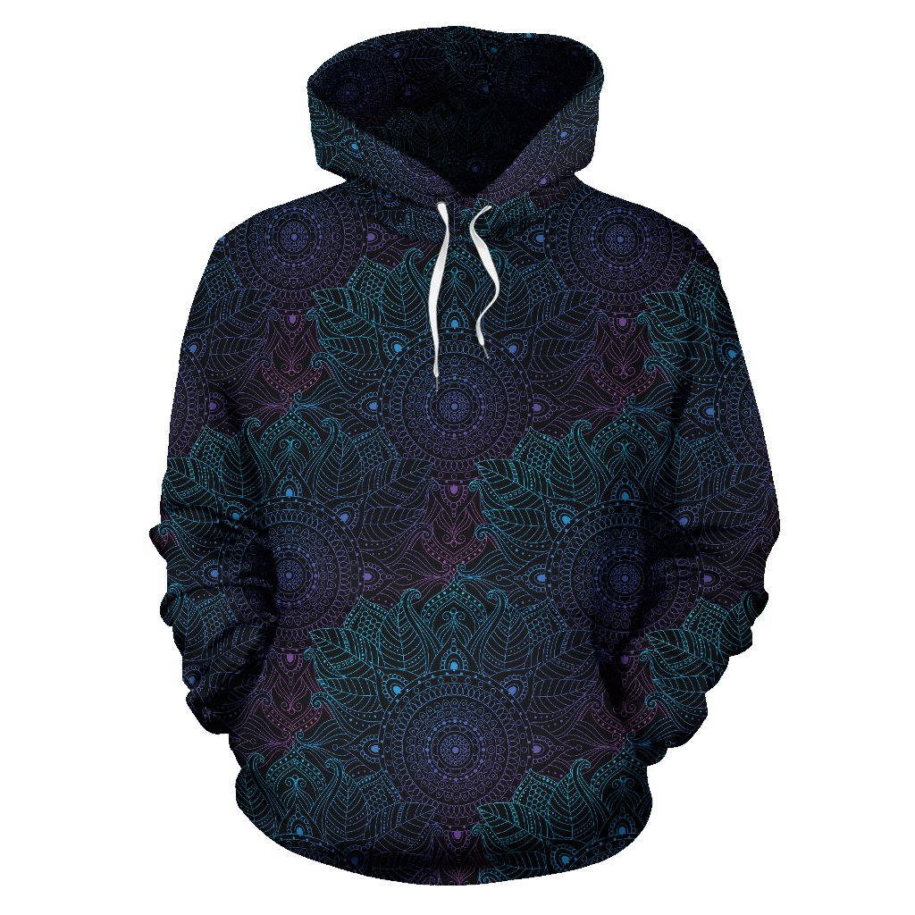 Boho Floral Mandala Pullover Hoodie