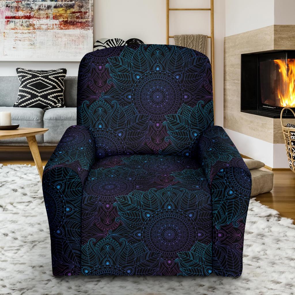 Boho Floral Mandala Single Sofa Slipcover -JTAMIGO.COM