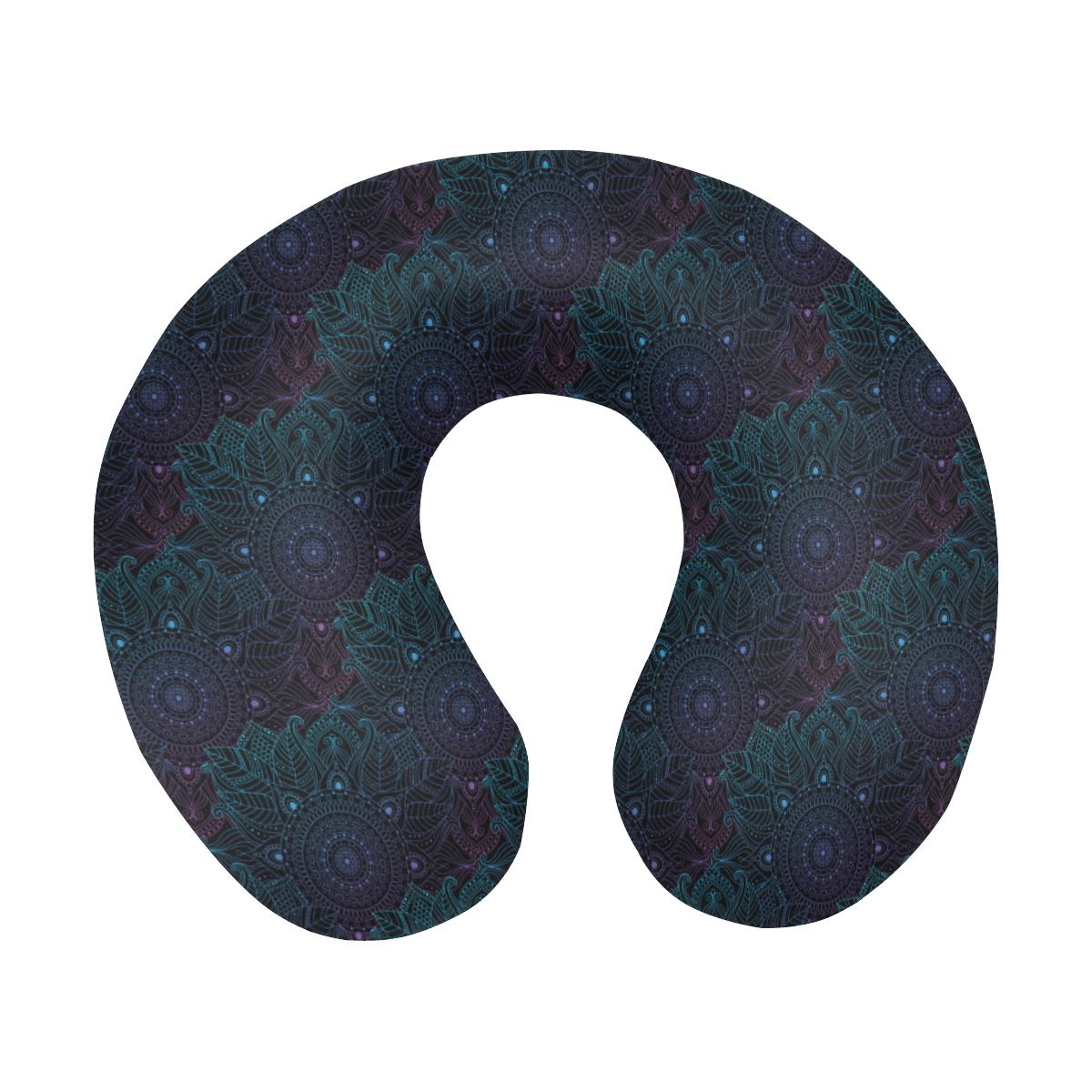 Boho Floral Mandala U-Shaped Travel Neck Pillow-JTAMIGO.COM