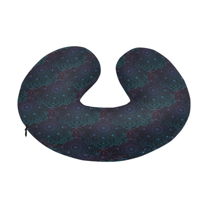 Boho Floral Mandala U-Shaped Travel Neck Pillow-JTAMIGO.COM