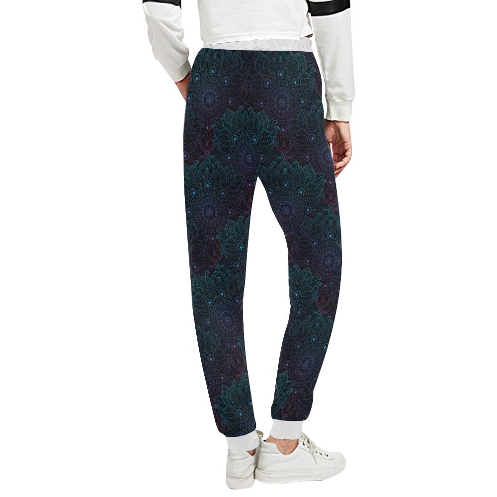 Boho Floral Mandala Unisex Casual Sweatpants (Model L11)-JTAMIGO.COM