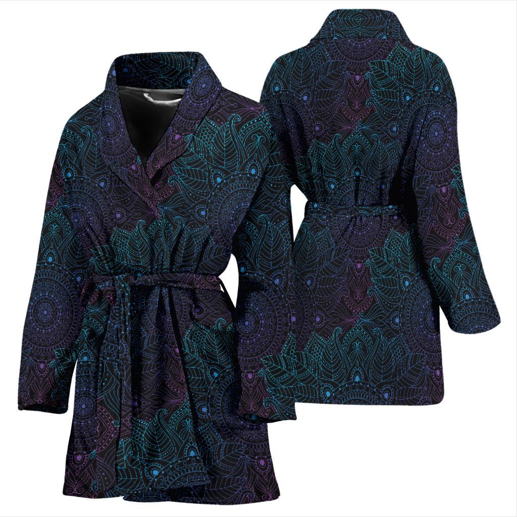 Boho Floral Mandala Women Bath Robe-JTAMIGO.COM