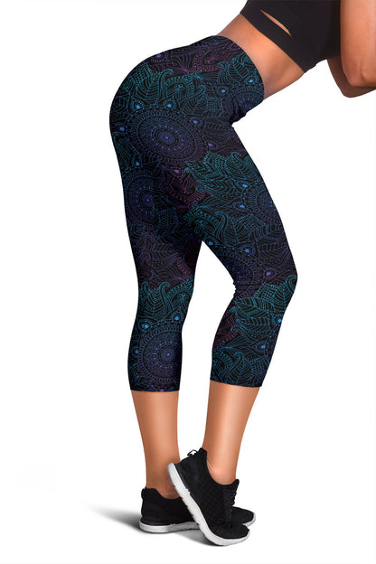 Boho Floral Mandala Women Capris