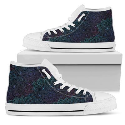 Boho Floral Mandala Women High Top Shoes