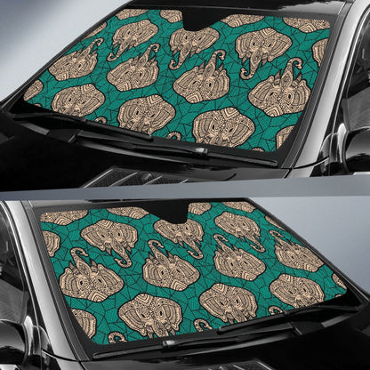 Boho Head Elephant Car Sun Shade For Windshield