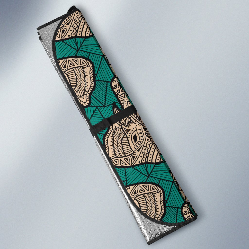 Boho Head Elephant Car Sun Shade For Windshield