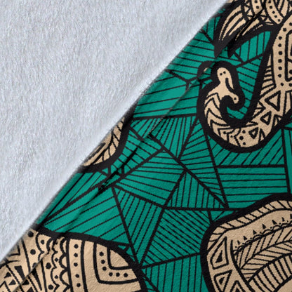 Boho Head Elephant Fleece Blanket