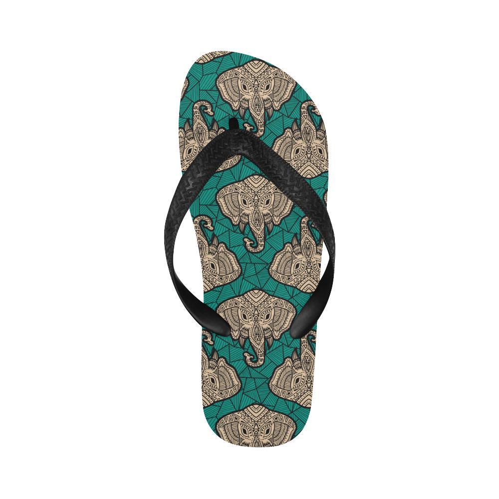 Boho Head Elephant Flip Flops-JTAMIGO.COM