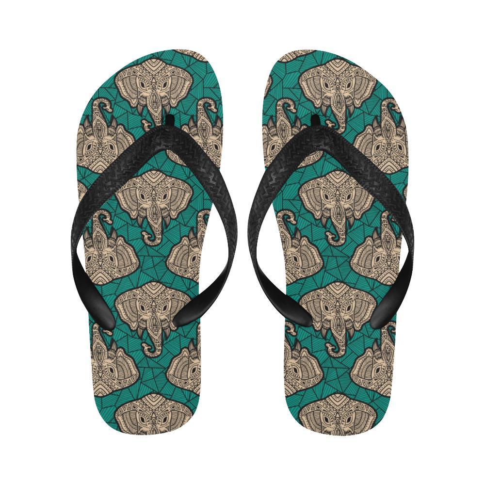 Boho Head Elephant Flip Flops-JTAMIGO.COM