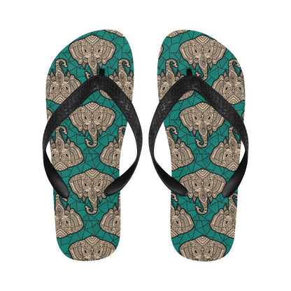 Boho Head Elephant Flip Flops-JTAMIGO.COM