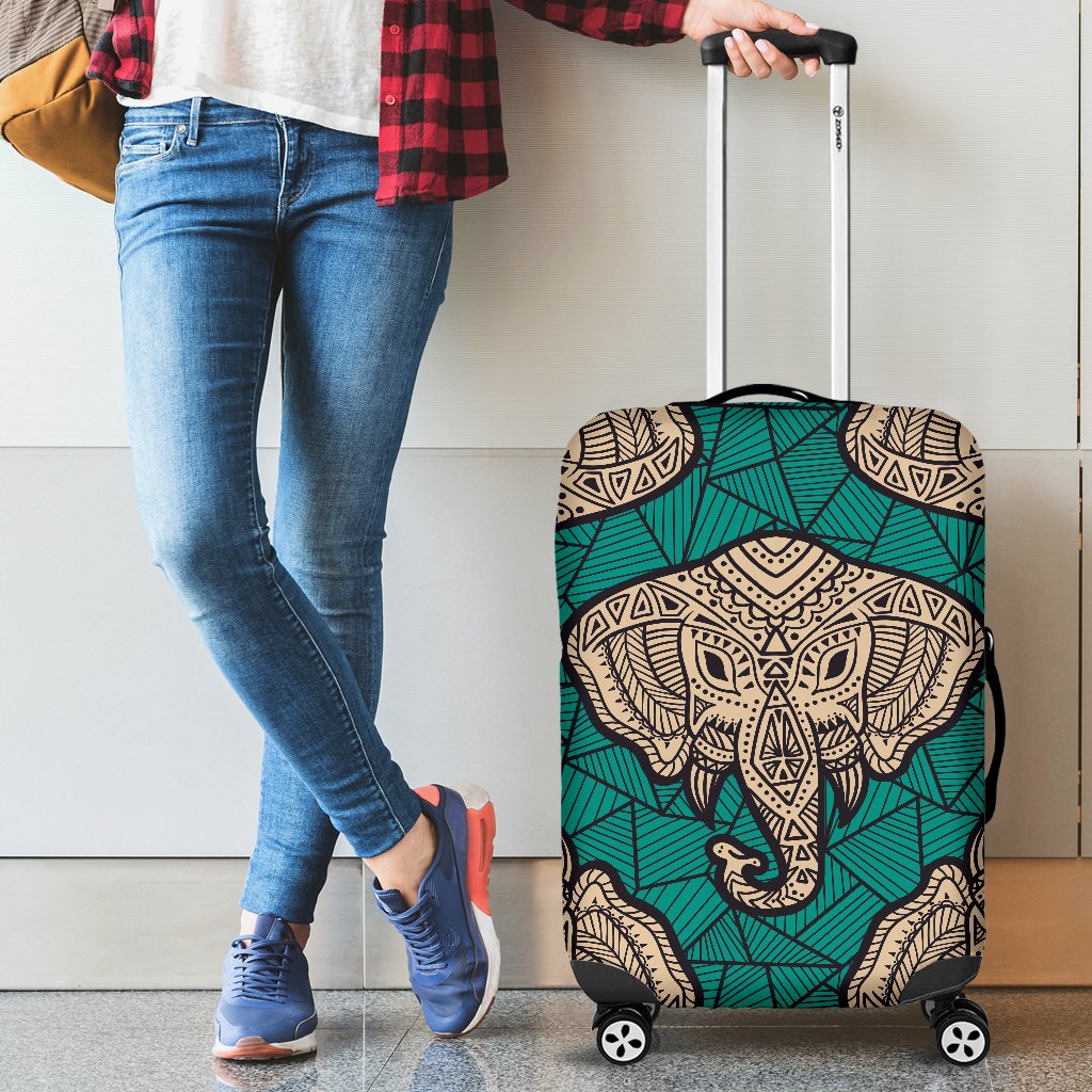Boho Head Elephant Luggage Cover Protector