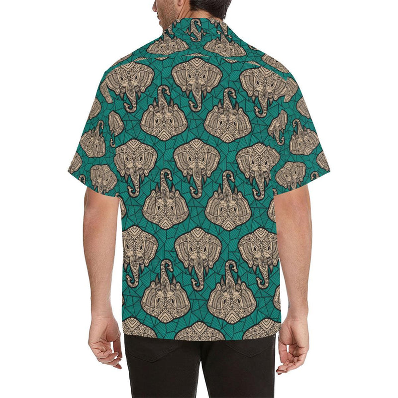 Boho Head Elephant Men Aloha Hawaiian Shirt