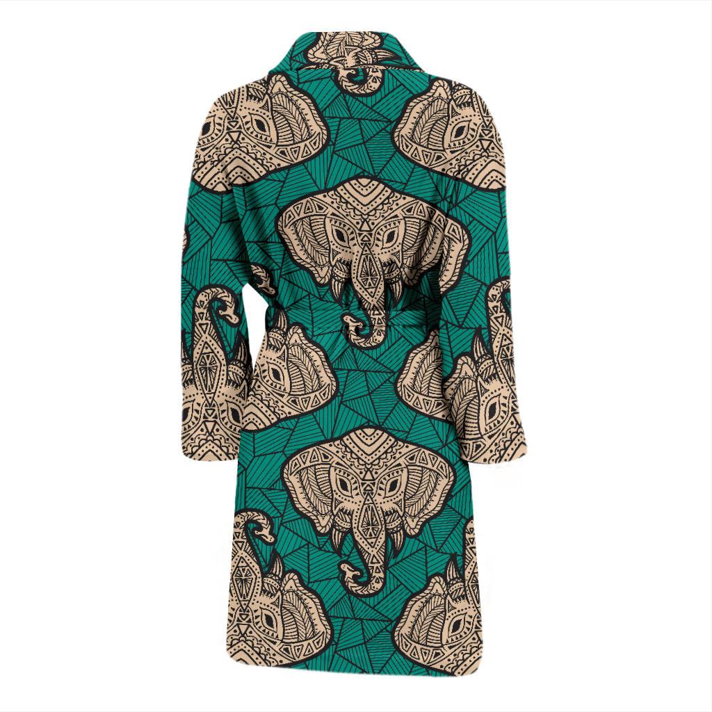 Boho Head Elephant Men Bath Robe-JTAMIGO.COM
