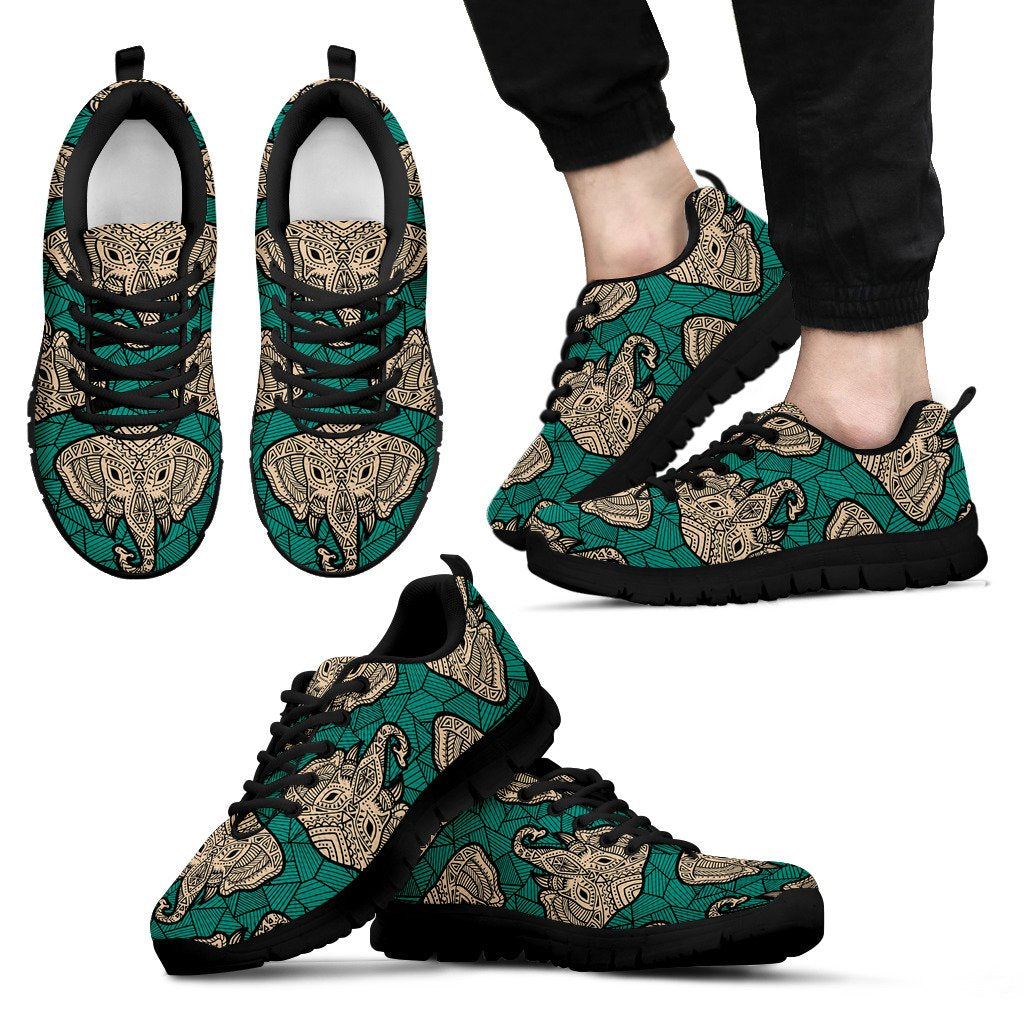 Boho Head Elephant Men Sneakers Shoes