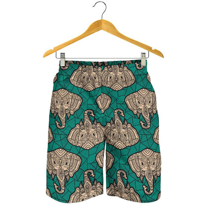Boho Head Elephant Mens Shorts-JTAMIGO.COM