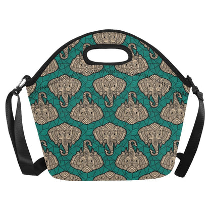 Boho Head Elephant Neoprene Lunch Bag (Model 1669)(Large)-JTAMIGO.COM