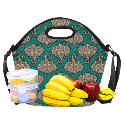 Boho Head Elephant Neoprene Lunch Bag (Model 1669)(Large)-JTAMIGO.COM