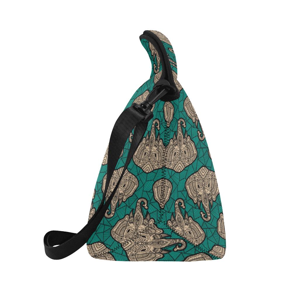 Boho Head Elephant Neoprene Lunch Bag (Model 1669)(Large)-JTAMIGO.COM