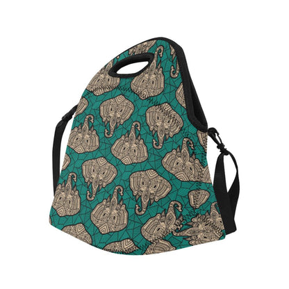 Boho Head Elephant Neoprene Lunch Bag (Model 1669)(Large)-JTAMIGO.COM