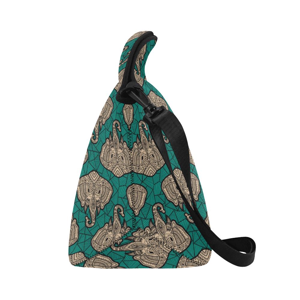 Boho Head Elephant Neoprene Lunch Bag (Model 1669)(Large)-JTAMIGO.COM