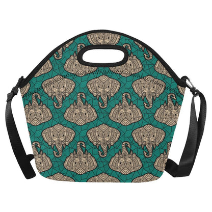 Boho Head Elephant Neoprene Lunch Bag (Model 1669)(Large)-JTAMIGO.COM