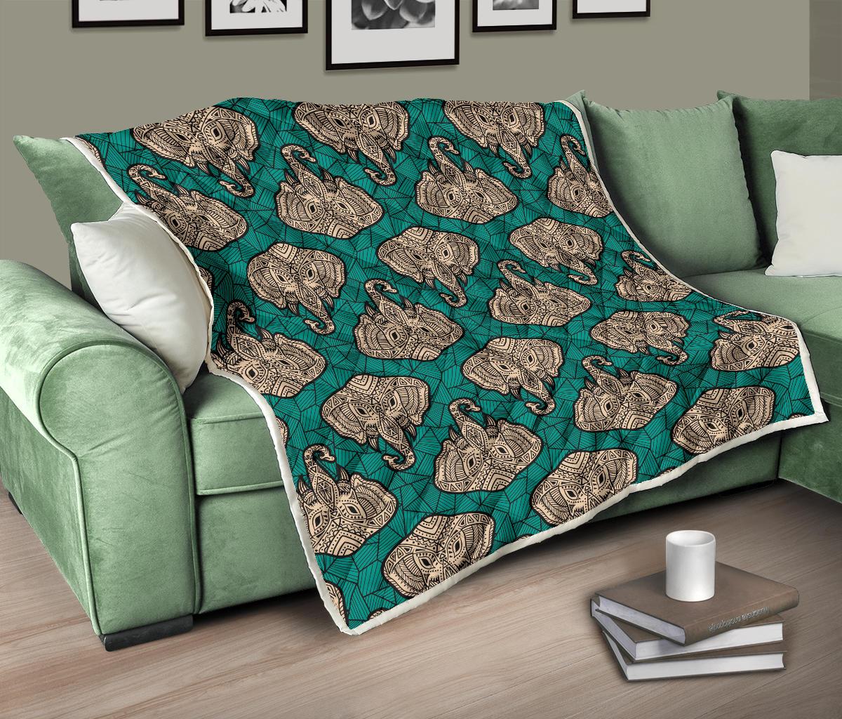 Boho Head Elephant Premium Quilt-JTAMIGO.COM