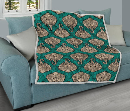 Boho Head Elephant Premium Quilt-JTAMIGO.COM