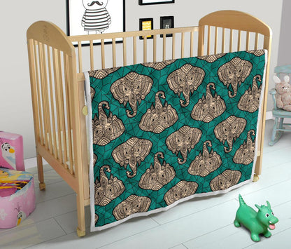Boho Head Elephant Premium Quilt-JTAMIGO.COM