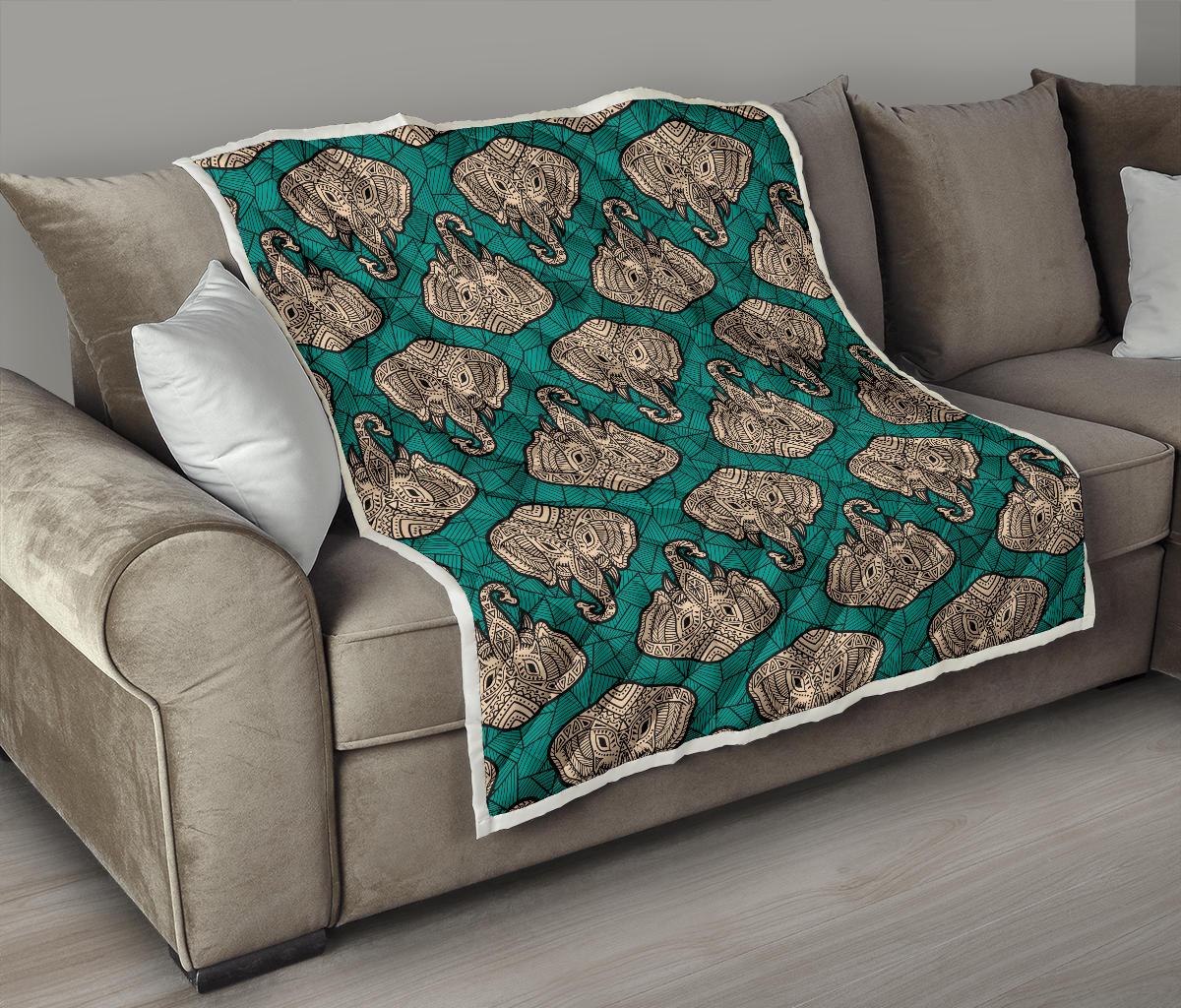 Boho Head Elephant Premium Quilt-JTAMIGO.COM