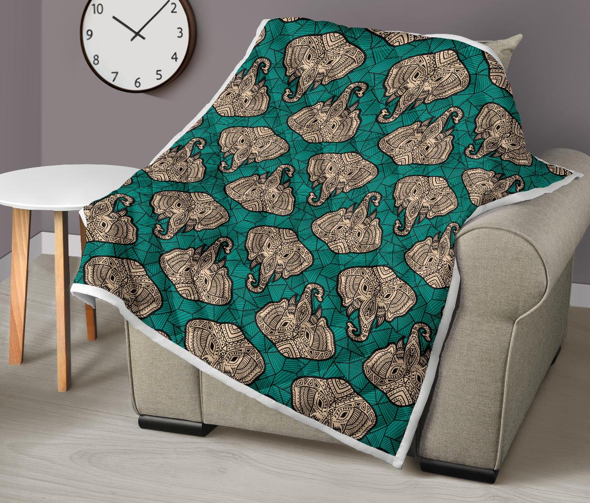 Boho Head Elephant Premium Quilt-JTAMIGO.COM