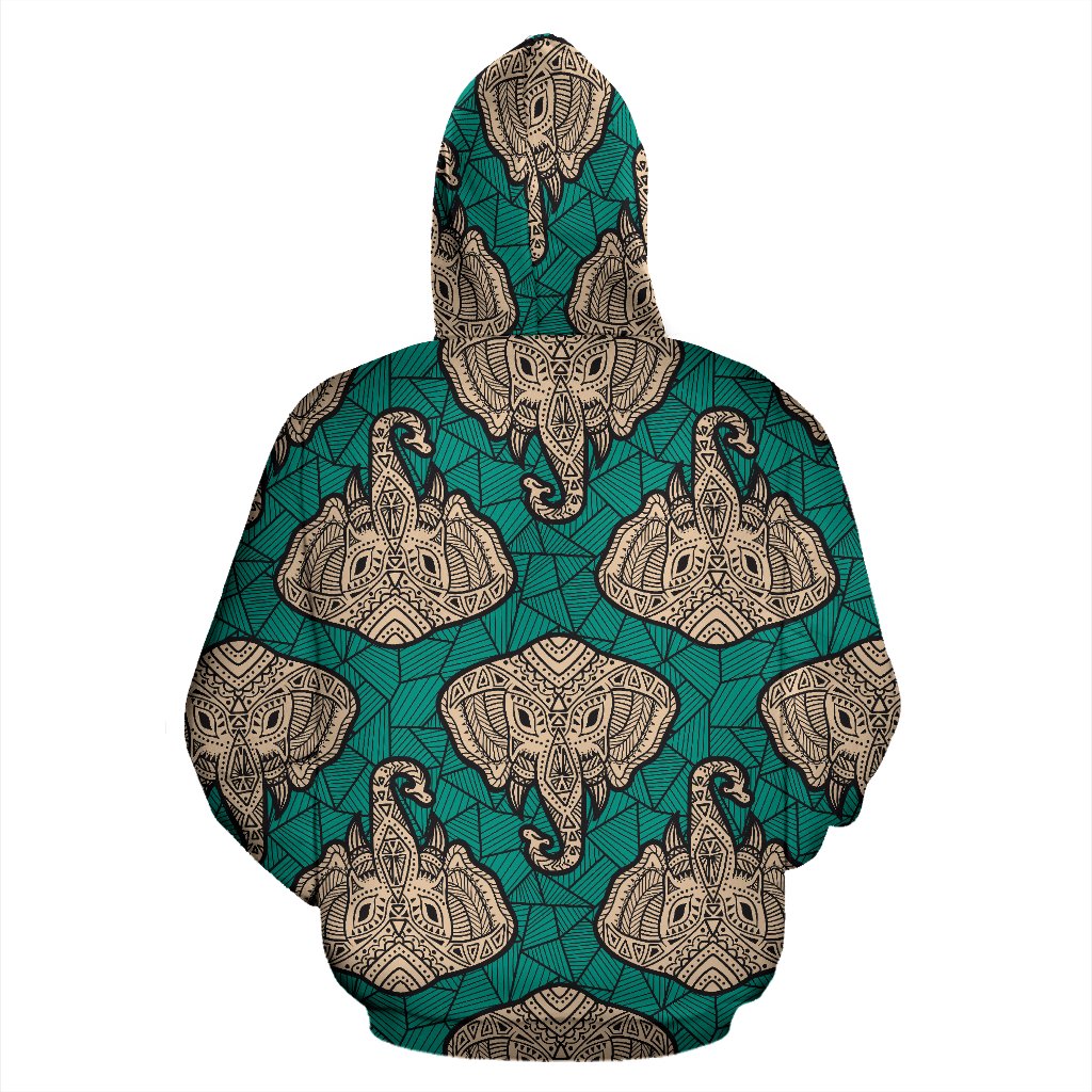 Boho Head Elephant Pullover Hoodie