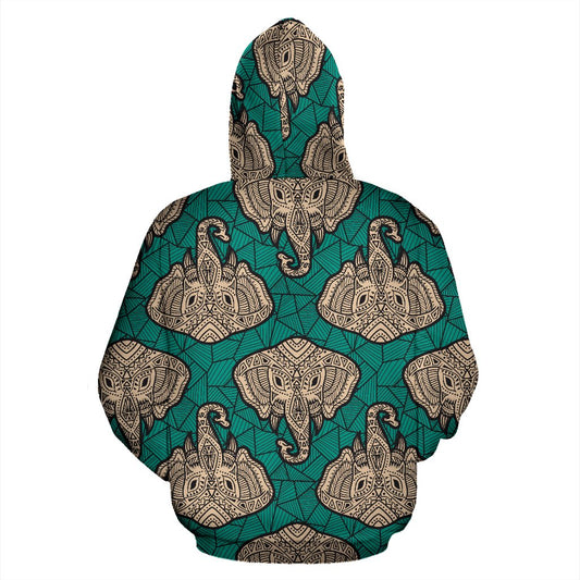 Boho Head Elephant Pullover Hoodie