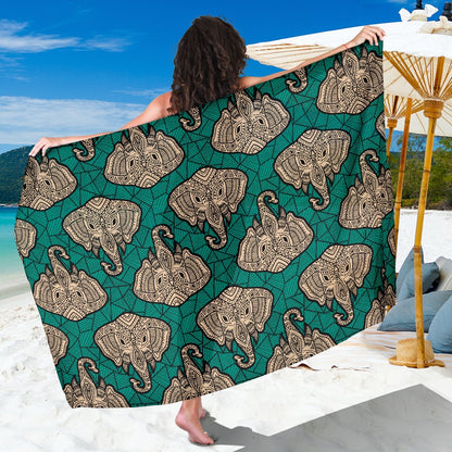 Boho Head Elephant Sarong Pareo Wrap