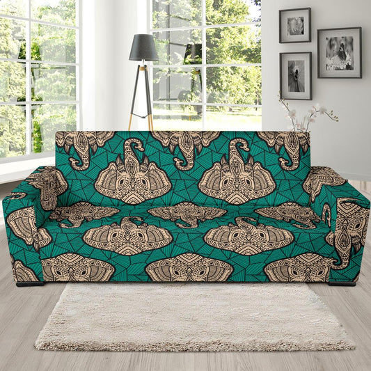 Boho Head Elephant Sofa Slipcover-JTAMIGO.COM