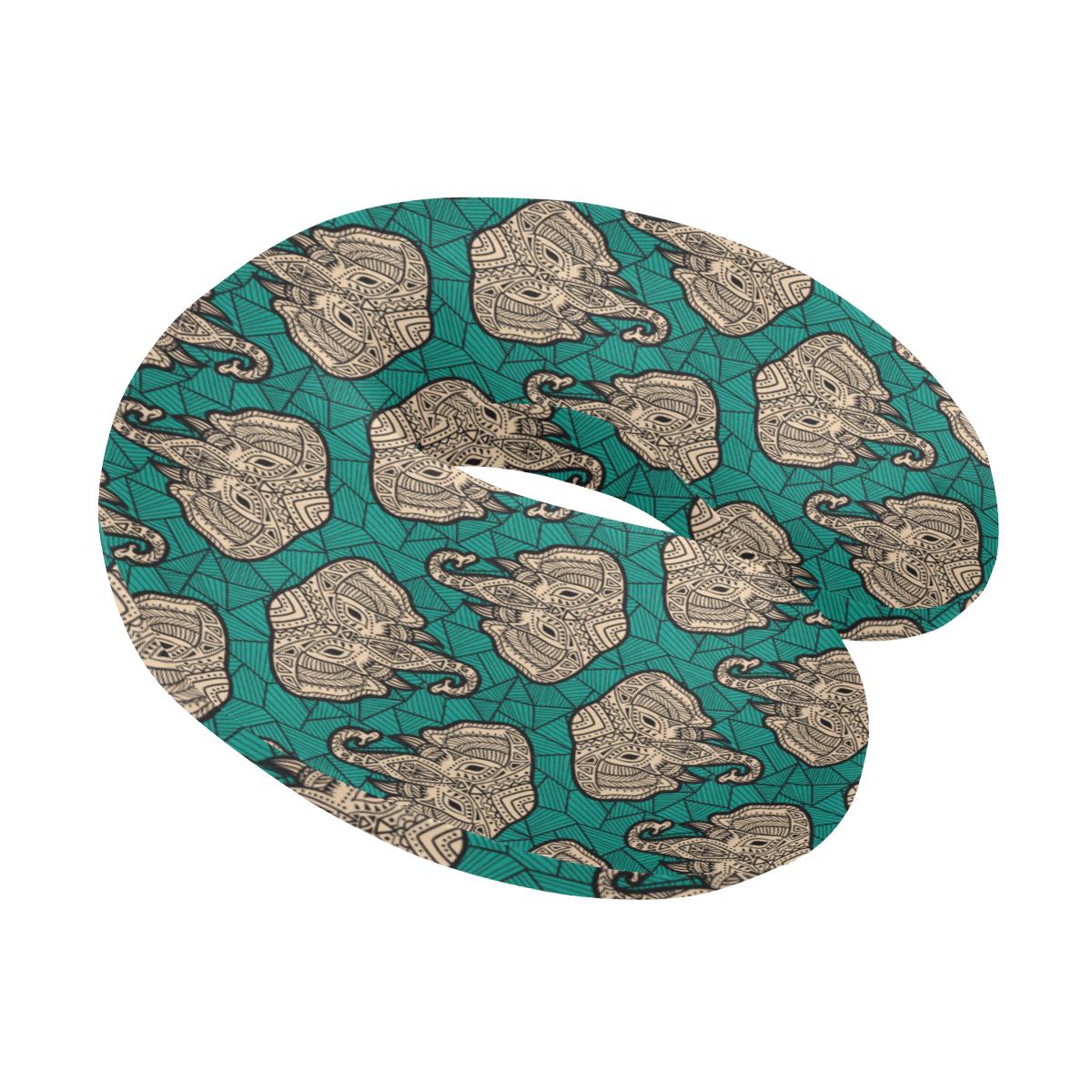 Boho Head Elephant U-Shaped Travel Neck Pillow-JTAMIGO.COM