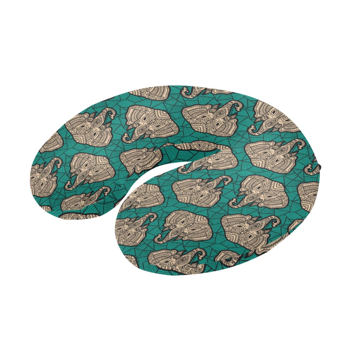 Boho Head Elephant U-Shaped Travel Neck Pillow-JTAMIGO.COM