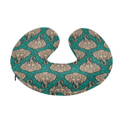 Boho Head Elephant U-Shaped Travel Neck Pillow-JTAMIGO.COM